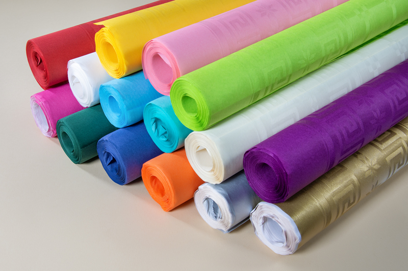 Damask tablecloths on a roll